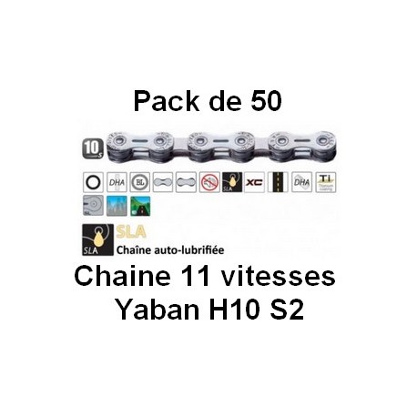Pack 50 Chaines 10 vitesses Yaban SLA H10 S2