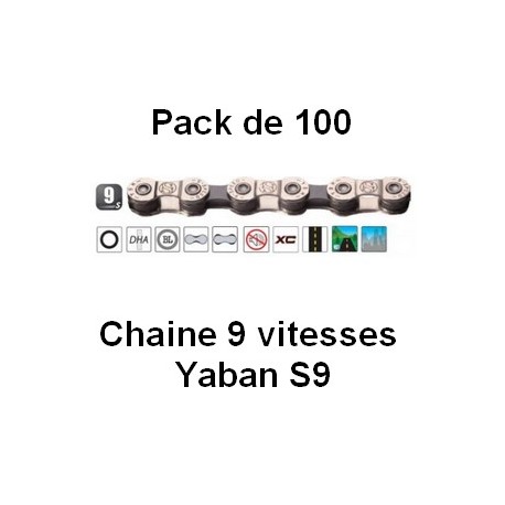 Pack 100 Chaines 9 vitesses Yaban S9