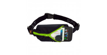 Ceinture SPIBELT Original - BLACK with LIME GREEN Zipper - Ceinture extensible porte gels, nutrition, telephone ...