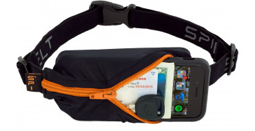 Ceinture SPIBELT Original - BLACK with Orange Zipper - Ceinture extensible porte gels, nutrition, telephone ...