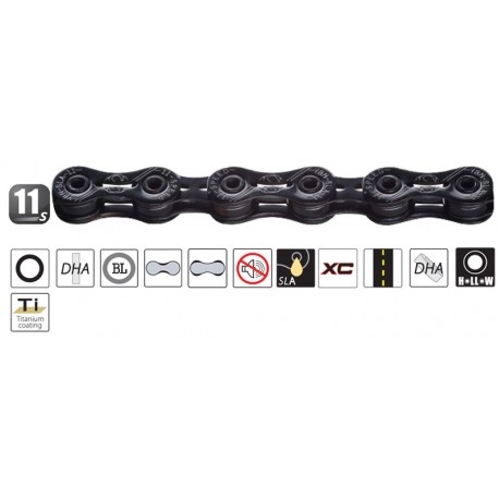 Chaine 11 vitesses YABAN SFL 110 Ti Black