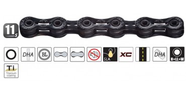 Chaine 11 vitesses YABAN SFL 110 Ti Black
