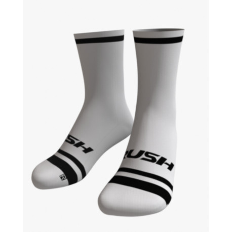 RUSH SOCKS TRI -  WHITE - BLACK -Socquettes Cyclisme,Triathlon