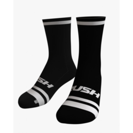 RUSH SOCKS UNICOLOR 2025 BLACK-WHITE  -Socquettes Cyclisme,Triathlon