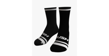 RUSH SOCKS UNICOLOR 2025 BLACK-WHITE  -Socquettes Cyclisme,Triathlon