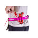 Ceinture porte dossard RUSH Energy Race belt Pink avec 3 points de fixation et 6 porte gels