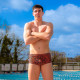 SWEAMS TRUNKS MANDALA ORANGE -NAVY - Boxer Natation Homme