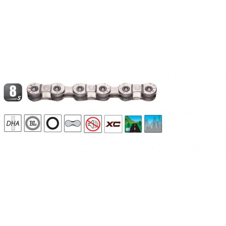 Chaine special ebike  1/2" x 3/32" - 136 maillons 8 vitesses Yaban S8e DHA