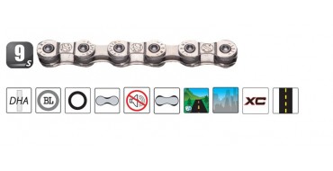 Chaine special ebike 1/2" x 11/128" - 136 maillons 9 vitesses Yaban S9e