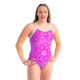 SWEAMS MANDALA FUSCHIA - Maillot femme 1 piece bretelles larges