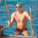 SWEAMS TRUNKS MANDALA ORANGE -NAVY - Boxer Natation Homme