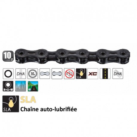 Chaine 10 vitesses YABAN SLA 101 Ti Black